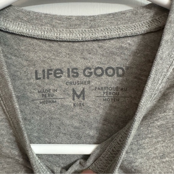 Life Is Good Gray Graphic Tee Shirt Size Medium - Picture 3 of 5